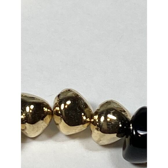 Francesca Visconti Gold Tone Black Acrylic Beads Link Necklace 20” - Picture 5 of 8